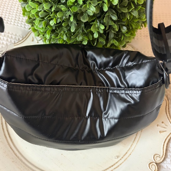 Black Puffer Bum Crossbody Bag - Picture 3 of 4